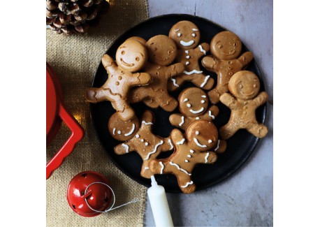 Miniwafelijzer "Gingerbreadman" Individueel kerstpeperkoekmannetje