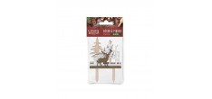 Décoration pour Bûche/Pâtisserie Forêt de Noël en Bois 10x7 cm 