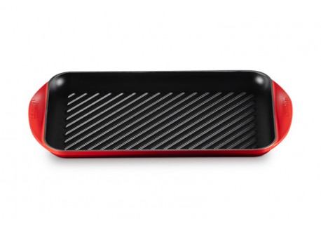 Grill en Fonte Rectangulaire XL 40 cm Rouge Cerise
