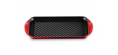 XL Rechthoekig Gietijzeren Grill 40 cm kersenrood