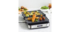 Bistro Elektrische Grill en Plancha in RVS Omkeerbare platen 2 in 1