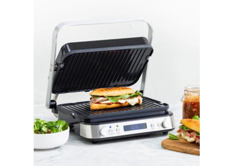 Bistro Grill et Plancha Electrique en Inox Plaques Réversibles 2 en 1