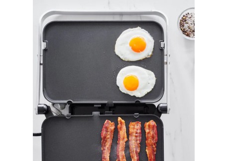 Bistro Grill et Plancha Electrique en Inox Plaques Réversibles 2 en 1