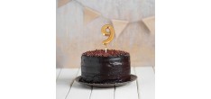 Cijfer 9 3D gouden ballontaartdecoratie