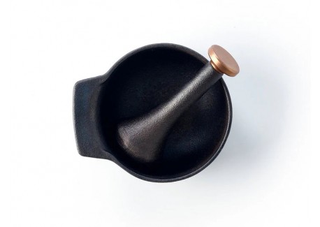 Nori Mortier et pilon en Fonte Noir Mat