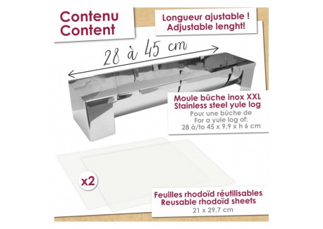 Kit Moule à Bûche Inox XXL Extensible 28-45 cm
