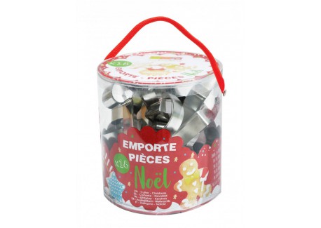 Seau de 18 Emporte Pièces à Biscuits de Noël