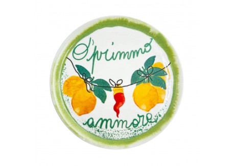 Aumm Italiaans Pizzabord 31 cm "O Primo Ammore" Groen
