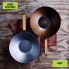 Zie dia Nomad  Koolstofstaal Wok 31 cm