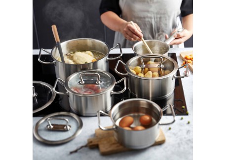Diverto 3 Batterie de Cuisine Casseroles Inox 5 pcs 