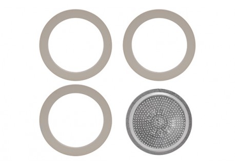 Moka Express 3 Joints + Filtre pour Cafetière Italienne 3 et 4 Tasses