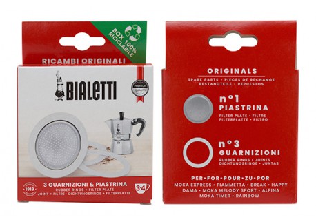 Moka Express Joints + Filter voor 3 en 4 kops Italiaanse koffiezetter