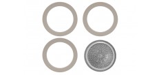 Moka Express 3 Joints + Filtre pour Cafetière Italienne 9 Tasses