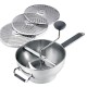 Deluxe Moulin à Légumes Passe-Vite Manuel en Inox 22 cm + 3 Disques