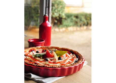 Tourtière Céramique 28x6 cm Rouge Grand Cru