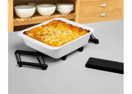 Stretch Coaster Sous Plat Pliable et Extensible Noir