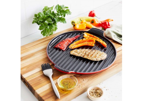 Bistro Ronde XL-Grillplaat 32 cm Kersenrood