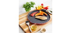 Bistro Grill en Fonte Rond XL 32 cm Rouge Cerise 