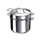 Chef Marmite met RVS deksel 24 cm 7,6 L + pastamand