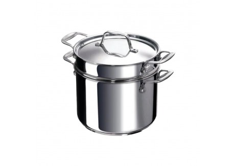 Chef Marmite met RVS deksel 24 cm 7,6 L + pastamand