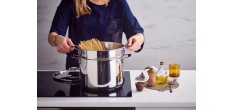 Chef Marmite met RVS deksel 24 cm 7,6 L + pastamand