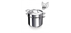 Chef Marmite Inox 24 cm 7,6 L avec Couvercle + Panier à Pates
