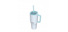 Rio Gourde Isotherme avec Paille Rétractable 950 ml Bleu Clair Frosty
