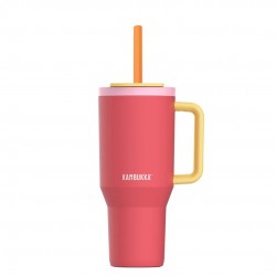 Rio Geïsoleerde Waterfles met Uitschuifbaar Rietje 950 ml Roze Pink Pa