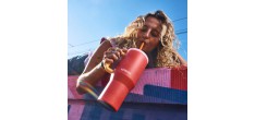 Rio Gourde Isotherme avec Paille Rétractable 950 ml Rose Pink Papaya -