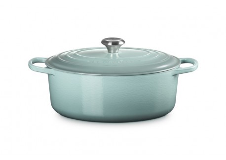 Cocotte Fonte Signature Ovale 6,3 L Bleu Sea Salt (31 cm)