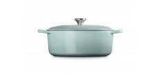 Signature Ovale gietijzeren Cocotte 6,3 L Blauw Sea Salt (31 cm)