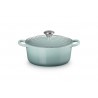 Zie dia Signature Ronde Gietijzeren Cocotte 4,2 L blauw Sea Salt (24 cm)