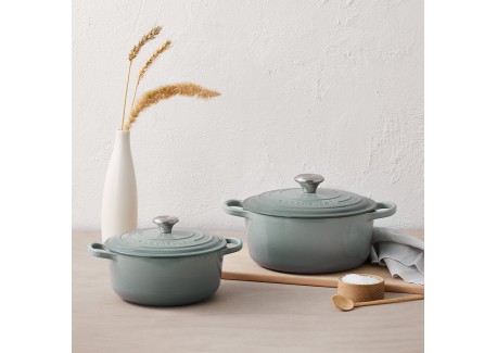 Cocotte Fonte Signature Ronde 4,2 L Bleu Sea Salt (24 cm)