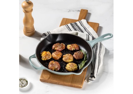 Poêle en Fonte Ronde Skillet 26 cm Bleu Sea Salt