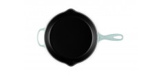 Ronde gietijzeren koekenpan 26 cm blauw Sea Salt