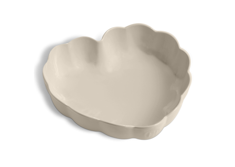 Madeleine Moule Coeur Céramique 26x6,5 cm Argile Blanc Cassé