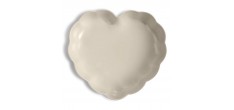 Madeleine Moule Coeur Céramique 26x6,5 cm Argile Blanc Cassé