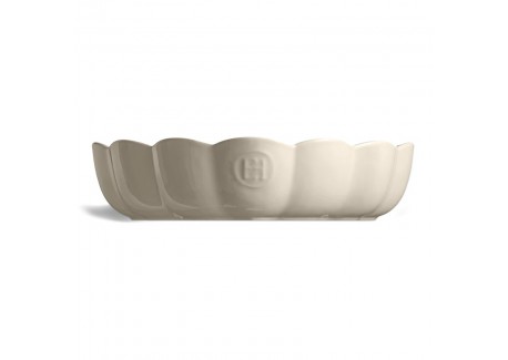 Madeleine Moule Coeur Céramique 26x6,5 cm Argile Blanc Cassé
