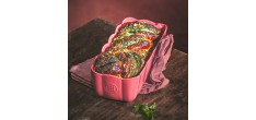 Madeleine Moule à Cake Rectangulaire Céramique 29x9 cm Rose Candy