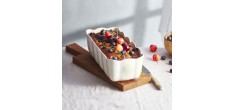 Madeleine rechthoekige keramische cakevorm 29x9 cm Gebroken Wit