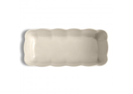 Madeleine rechthoekige keramische cakevorm 29x9 cm Gebroken Wit