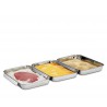 Zie dia Set van 3 rechthoekige RVS paneerpannen 15x22x3 cm
