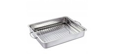 Style Plat à Rôtir Rectangulaire Inox + Grille 40 x 31,5 cm 