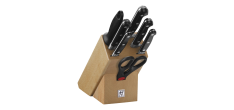 Professional S Bloc de Couteaux Bois Hêtre 8 pcs