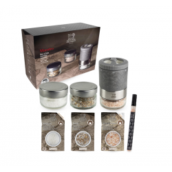 Maestro Bar à Sels Coffret Moulin Multi Sels Bois Graphite Clair Zirli
