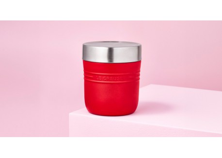 On The Go Ronde geïsoleerde RVS lunchbox 500 ml kersenrood