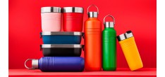 On The Go Ronde geïsoleerde RVS lunchbox 500 ml kersenrood