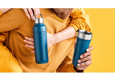 On The Go Gourde Geïsoleerde Fles 500 ml Deep Teal Blauw