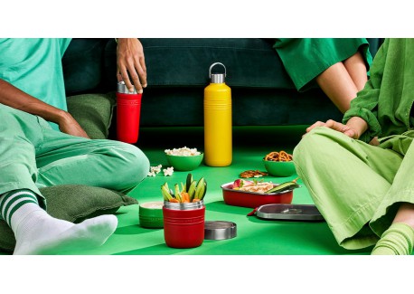 On The Go Travel Geïsoleerde Luchtdichte Afhaalmok 350 ml Kersenrood