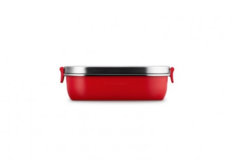On The Go Lunchbox RVS Rechthoekig 900 ml Kersenrood